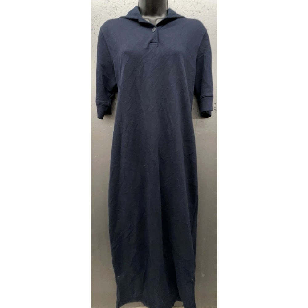 Lauren Ralph Lauren Maxi Polo Dress S Blue Hood Preppy Quiet Luxury Vacation